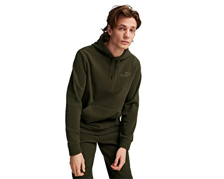 Puma Ess Elevated Hoodie Erkek Günlük Polar Sweatshirts 68189270 Haki