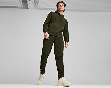 Puma Ess Elevated Hoodie Erkek Günlük Polar Sweatshirts 68189270 Haki