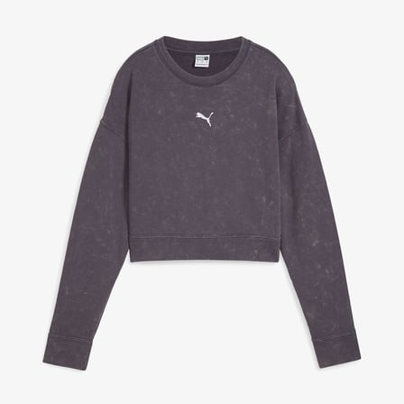 Puma Dare To Relaxed Washed Crew Kadın Gri Sweatshirt