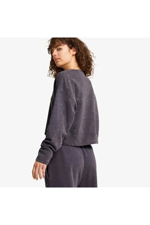 Dare To Relaxed Washed Crew Kadın Gri Sweatshirt