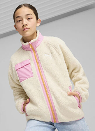Puma Düz Krem Kız Çocuk Polar Üst 62650487-Hybrid Sherpa Jacket Alpin