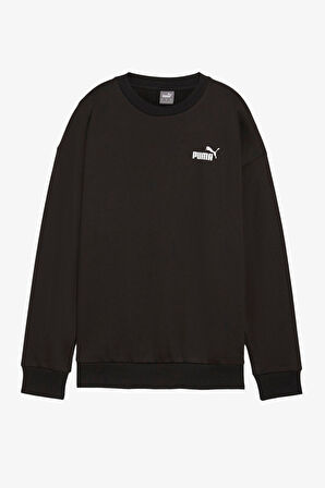 Puma Ess+ Relaxed Small Logo Crew Kadın Siyah Sweatshirt 68148701