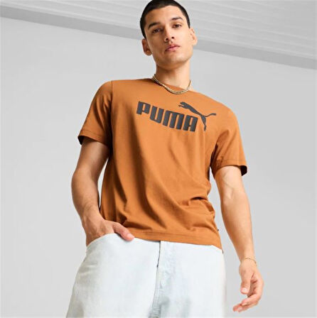 Puma Ess Logo Tee Erkek kahverengi Tişört - 586667 28