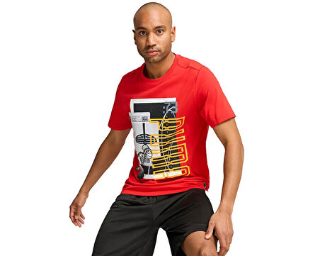 Puma Wınnıng Shot Tee 1 Erkek Günlük Tişört 68231101 Kırmızı