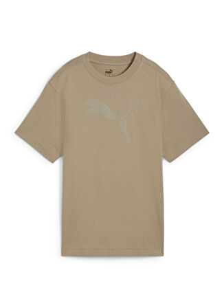 Kahve Kadın Bisiklet Yaka Normal Kalıp T-Shirt 68161967 HER Graphic Tee