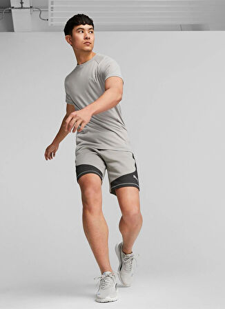 Gri Erkek Bisiklet Yaka Normal Kalıp T-Shirt 68169769 EVOSTRIPE Tee