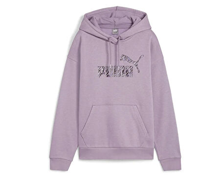 Puma Ess+ Animal Hoodie Fl Kadın Günlük Sweatshirts 68149230 Mor