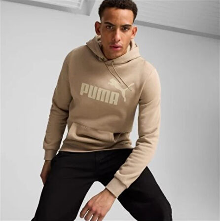 Puma Ess Big Logo Hoodie Erkek Bej Kapüşonlu Sweatshirt - 586689 13