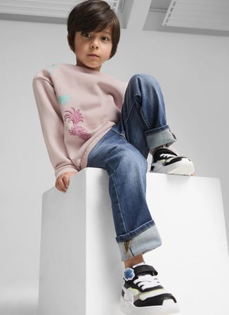 Puma Desenli Kız Çocuk Pembe Sweatshırt 62738449-PUMA X TROLLS Graphic Crew