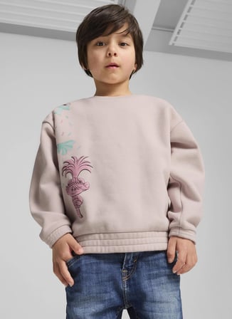Puma Desenli Kız Çocuk Pembe Sweatshırt 62738449-PUMA X TROLLS Graphic Crew