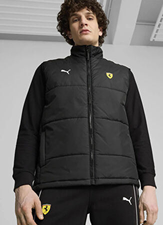 Puma 62704201 Ferrari Race MT7 Vest PUMA Siyah Regular Fit Düz Erkek Yelek
