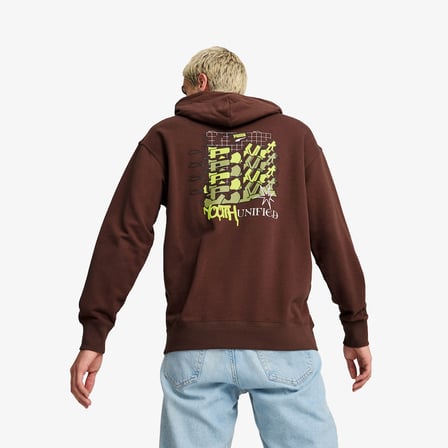 Puma Downtown Graphic Hoodie Unisex Kahverengi Hoodie