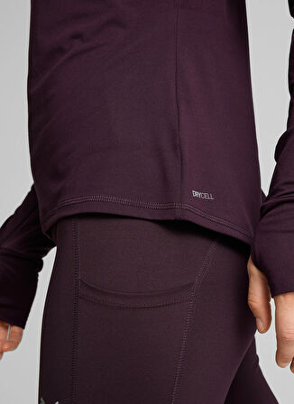Bordo Kadın Bisiklet Yaka Normal Kalıp T-Shirt 52317044 RUN FAVORITE 1/4 ZIP W