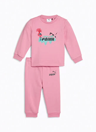 Puma Düz Pembe Kadın Eşofman Takımı 62738248-PUMA X TROLLS Crew Jogger