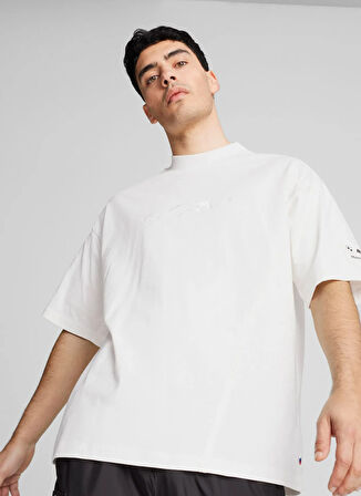 Puma 62729002 BMW MMS STATEMENT CAR GRAP Beyaz Yuvarlak Yaka Regular Fit Düz Erkek T-Shirt