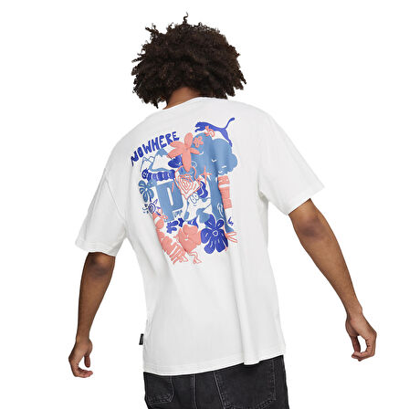 Graphics Growth Relaxed Erkek Beyaz Günlük Stil T-Shirt 62801002