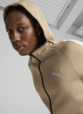 Kahve Erkek Fermuarlı Yaka Normal Kalıp Zip Ceket 68170067 EVOSTRIPE Full-Zip Hoodie