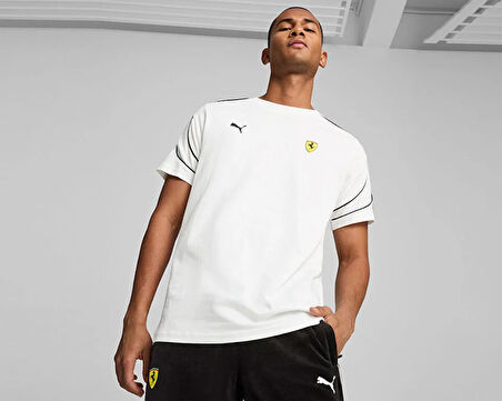Puma Ferrari Race Mt7+ Tee Erkek Günlük Tişört 62704504 Beyaz