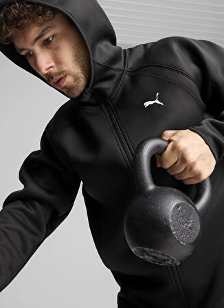 Siyah Erkek Kapüşon Yaka Lastikli Bel Regular Fit Eşofman Üstü Cloudspun TechLBL Jacket
