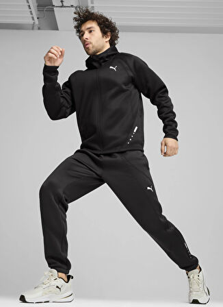 Siyah Erkek Kapüşon Yaka Lastikli Bel Regular Fit Eşofman Üstü Cloudspun TechLBL Jacket