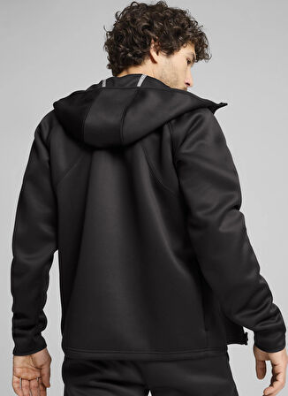 Siyah Erkek Kapüşon Yaka Lastikli Bel Regular Fit Eşofman Üstü Cloudspun TechLBL Jacket