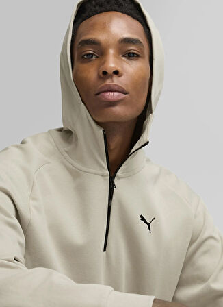 Puma 68162068 RAD/CAL Hooded Half-Zip DK Bej Fermuarlı Yaka Regular Fit Düz Erkek Sweatshırt