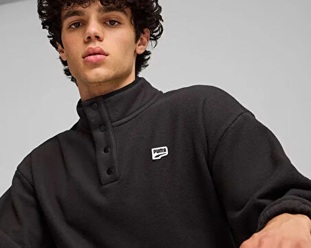 Puma Downtown Polarfleece Crew Erkek Günlük Sweatshirts 62675301 Siyah