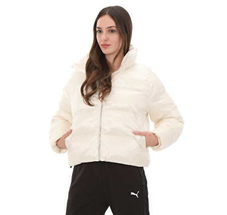 626514-87 Puma Shiny Puffer Jacket Kadın Mont Beyaz