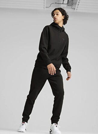 Puma 68162001 RAD/CAL Hooded Half-Zip DK Siyah Fermuarlı Yaka Regular Fit Düz Erkek Sweatshırt