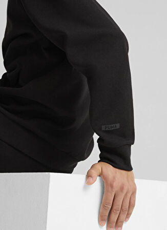 Puma 68162001 RAD/CAL Hooded Half-Zip DK Siyah Fermuarlı Yaka Regular Fit Düz Erkek Sweatshırt