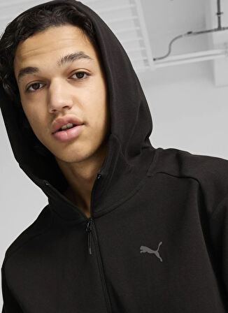 Puma 68162001 RAD/CAL Hooded Half-Zip DK Siyah Fermuarlı Yaka Regular Fit Düz Erkek Sweatshırt
