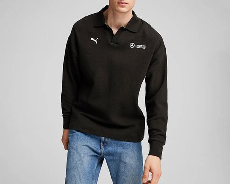 Puma Mapf1 Longsleeve Polo Erkek Günlük Uzun Kollu Polo Tişört 62733901 Siyah