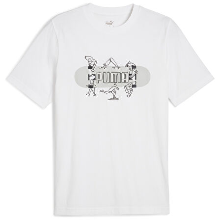 Graphics Skateboard Erkek Beyaz Günlük Stil T-Shirt 68345902