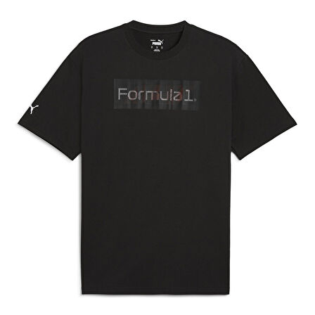 F1 Graphic Logo Erkek Siyah Günlük Stil T-Shirt 62642101