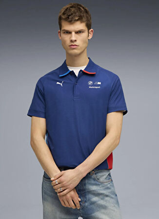Puma 62746204 BMW MMS POLO Pro Blue-M Co Mavi Regular Fit Düz Erkek Polo T-Shirt