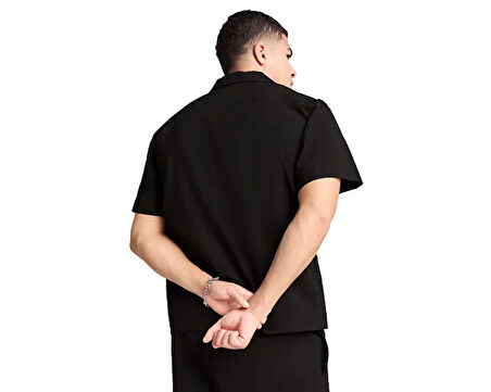 Puma Wardrobe Ess Relaxed Shirt Erkek Günlük Polo Tişört 62966301 Siyah