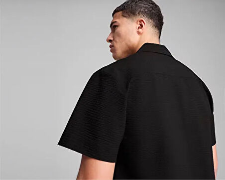 Puma Wardrobe Ess Relaxed Shirt Erkek Günlük Polo Tişört 62966301 Siyah