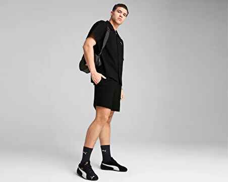 Puma Wardrobe Ess Relaxed Shirt Erkek Günlük Polo Tişört 62966301 Siyah