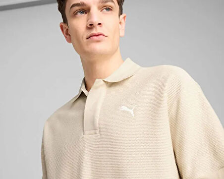 Puma Premium Ess Jacquard Polo Unisex Günlük Polo Tişört 62967087 Bej