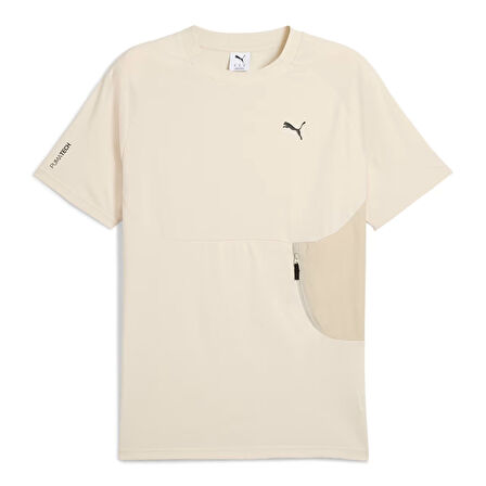 Tech Pocket Erkek Bej Günlük Stil T-Shirt 62967387