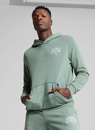 Puma 68464130 PUMA CLASS Hoodie Yeşil Kapüşon Yaka Regular Fit Düz Erkek Sweatshırt