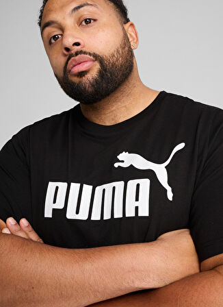 68253201 ESS No. 1 Logo Tee PUMA Bl Siyah Yuvarlak Yaka Regular Fit Baskılı Erkek T-Shirt