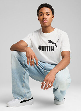 68253202 ESS No. 1 Logo Tee Wh Beyaz Yuvarlak Yaka Regular Fit Baskılı Erkek T-Shirt