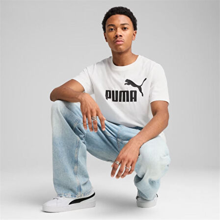 Puma Ess No.1 Logo Tee Erkek Beyaz Spor Tişört - 682532 02