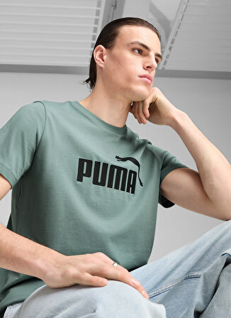 68253330 ESS No. 1 Logo Tee (s) Gre Siyah Yuvarlak Yaka Regular Fit Baskılı Erkek T-Shirt