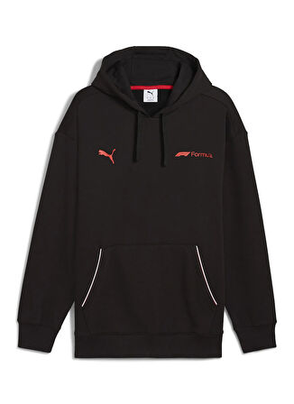 Puma 63012101 F1 ESS+ Graphic Hoodie PUM Siyah Kapüşon Yaka Regular Fit Düz Erkek Sweatshırt