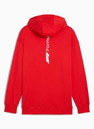 63012103 F1 ESS+ Graphic Hoodie Pop Kapüşonlu Lastikli Bel Regular Fit Kırmızı Erkek Sweatshirt