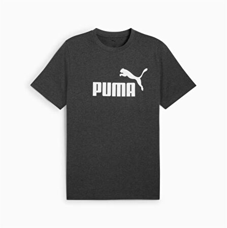 Puma Ess No.1 Logo Heather Tee Erkek Antrasit Spor Tişört - 682550 07