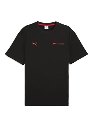 Puma 63012201 F1 ESS+ Graphic Tee -relax Siyah Yuvarlak Yaka Regular Fit Düz Erkek T-Shirt