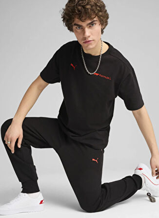 Puma 63012201 F1 ESS+ Graphic Tee -relax Siyah Yuvarlak Yaka Regular Fit Düz Erkek T-Shirt